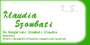 klaudia szombati business card